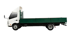 300 Series Wide Cab, Wooden Platform Body (LEFT)